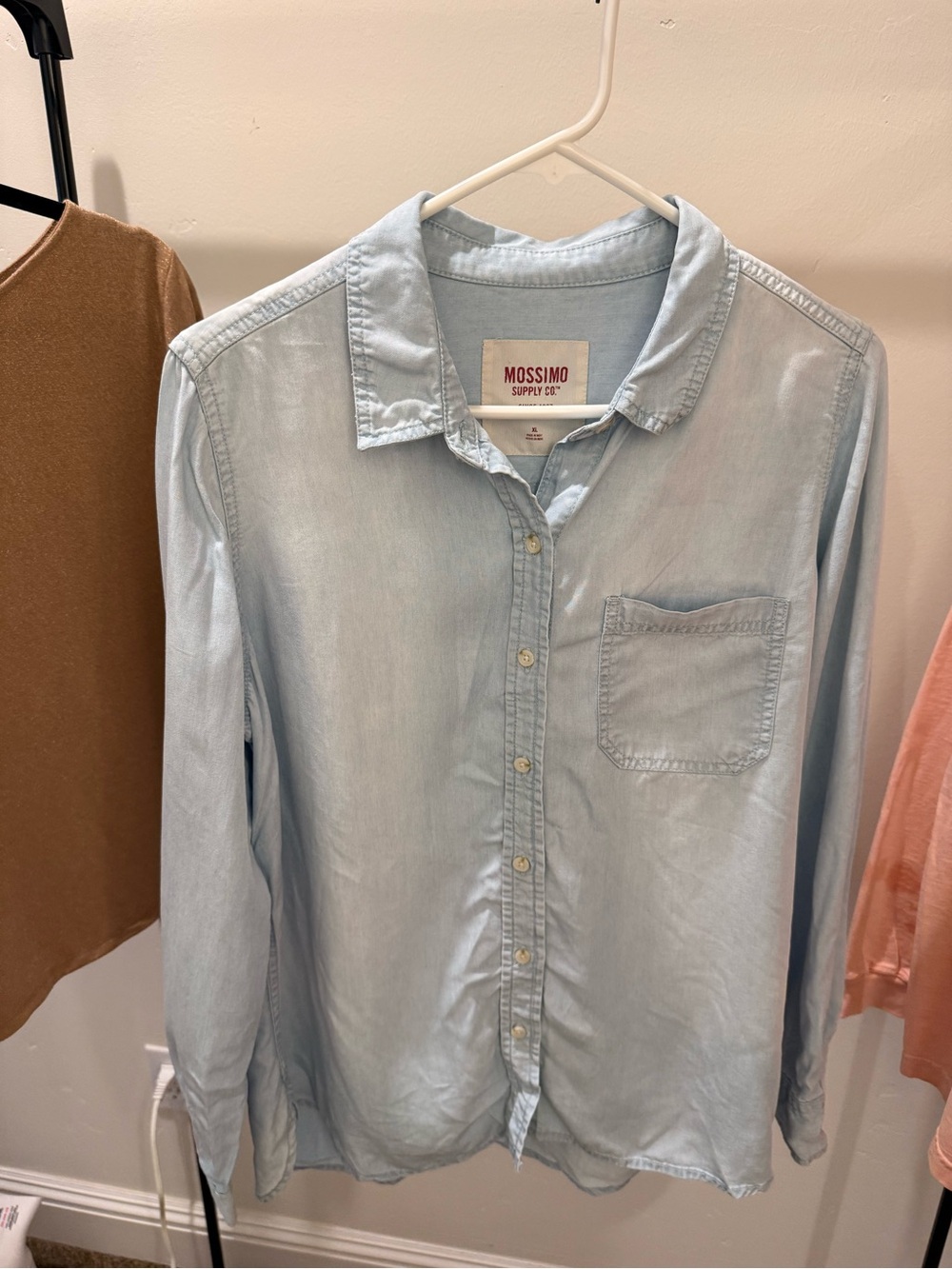 Mossimo Supply Co. Light Blue Chambray Button-Down Shirt